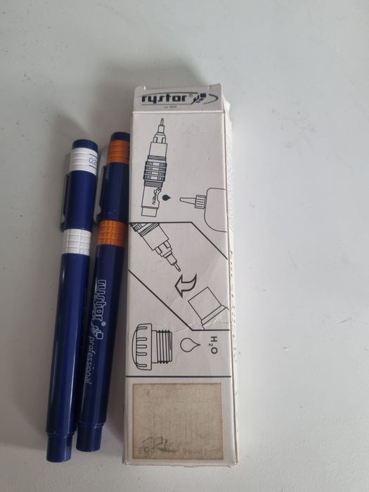 Rapidograf pisak kreślarski Rystar Super Professional 0.5 i 1mm+tusz