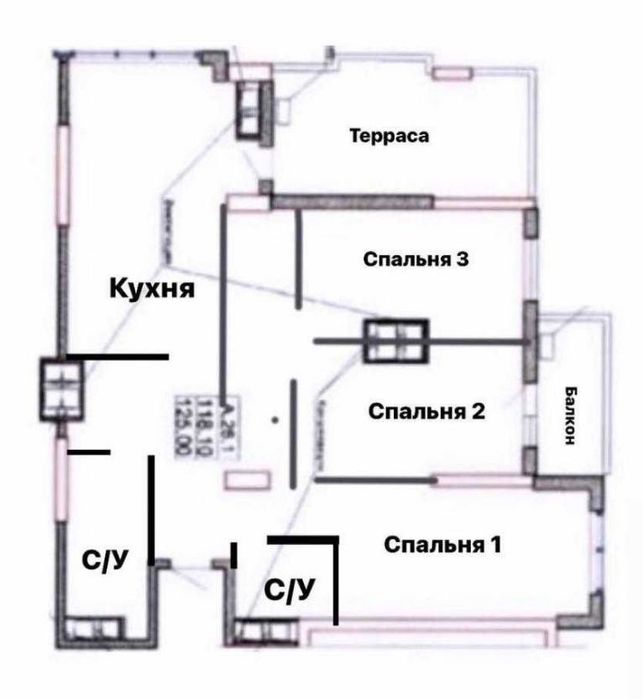 3-комнатная квартира по адресу (площадь 125 м²) - Atlanta.ua - фото 13