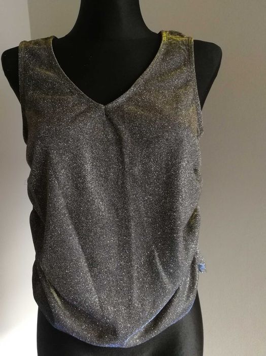 Top/bluzka połyskująca szara