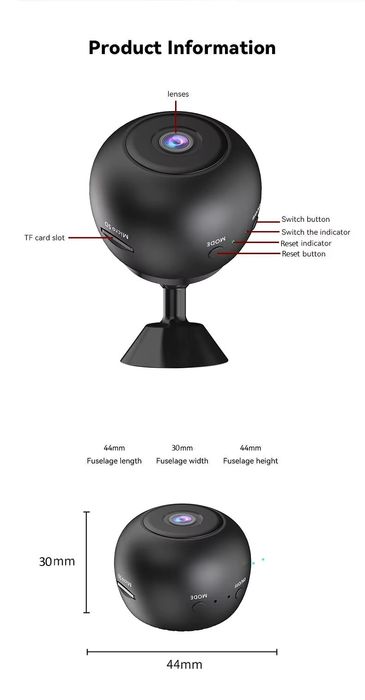 Mini Câmera Wifi IP 1080P A9 para vigilância sem fio e segurança