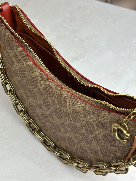 Жіноча сумка на плече Coach Mira 24, класичний логотип, золота фурнітура, оригінал