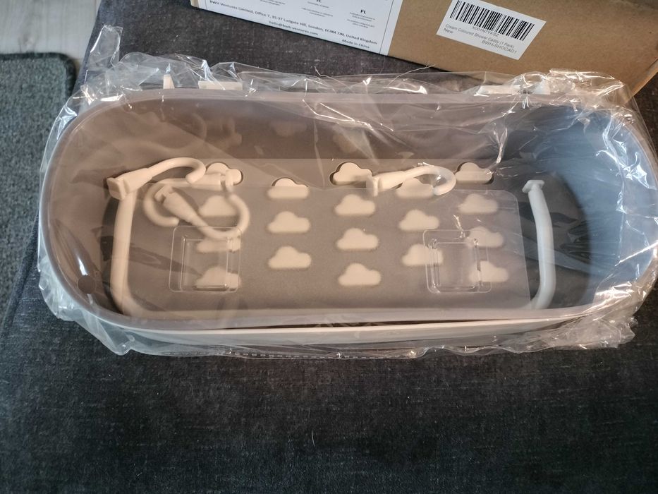 FNG8 kremowy kosz prysznicowy z 4 haczykami, spp596