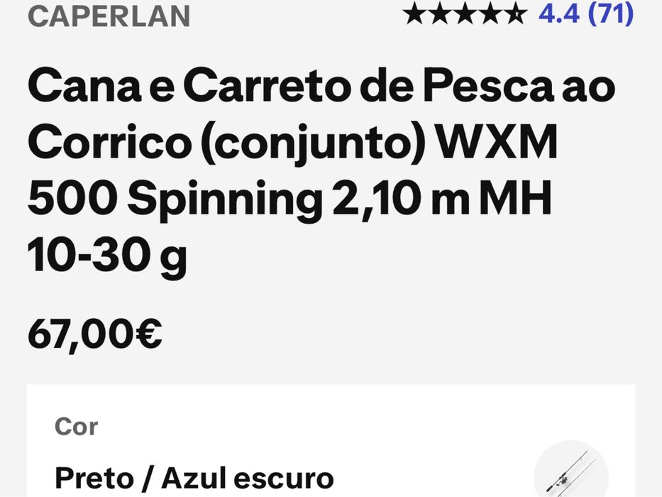 Cana de pesca nova comprada este mes