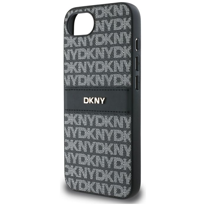 Etui DKNY Repeat Texture Pattern Tonal Stripe do iPhone 16e czarny