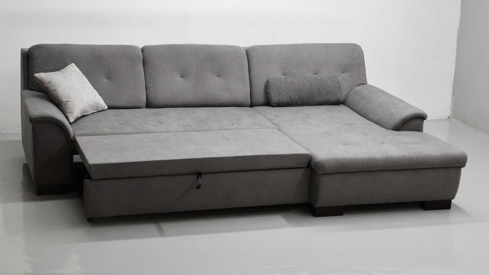 TFE Nowy narożnik funkcjA spania rogówka KANAPa SOFA SZARA tkanina