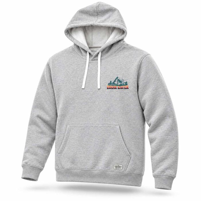 EB7 Eddie Bauer Bluza Męska Z Kapturem Ocieplana Przejściowa Motyw Gór XL