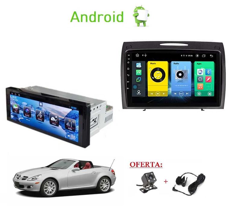 (NOVO) Rádio 1DIN / 2DIN • Mercedes SLK • R170 / R171 • Android SLK200