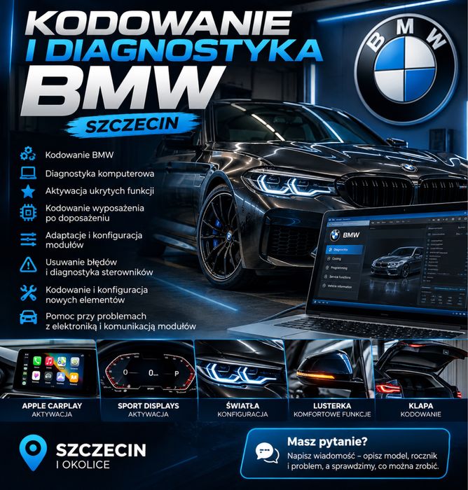 Kodowanie BMW, diagnostyka komputerowa Szczecin