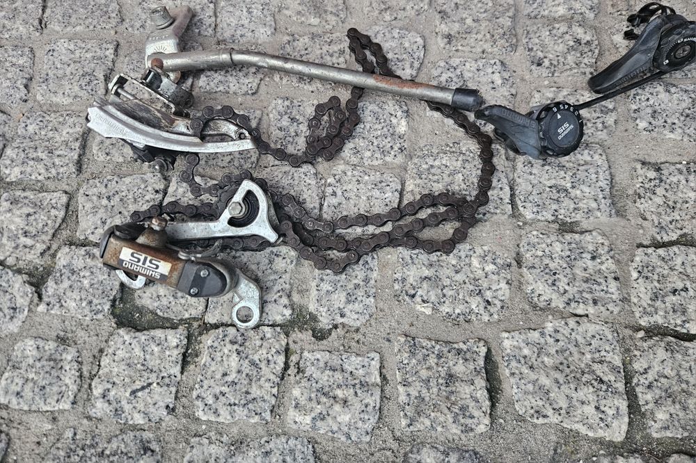 Przerzutki przód, tył shimano, linki, stopka