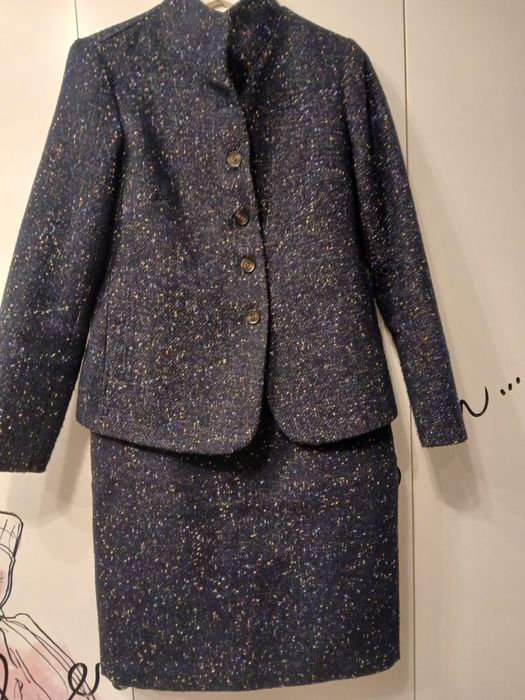 Komplet żakiet i spódnica Tatuum roz.38  granatowy  bardzo ciepły!