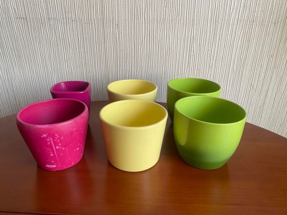 Цветные горшки (кашпо). Керамика. Германия.