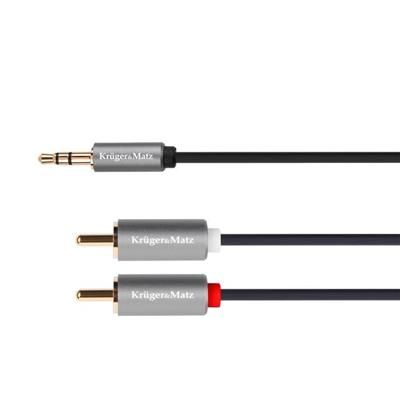 Kabel jack 3.5 wtyk stereo- 2RCA 1,8m Kruger Matz