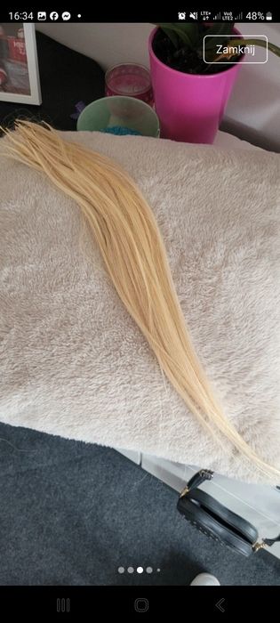 Włosy naturalne na ringi 45/50cm
