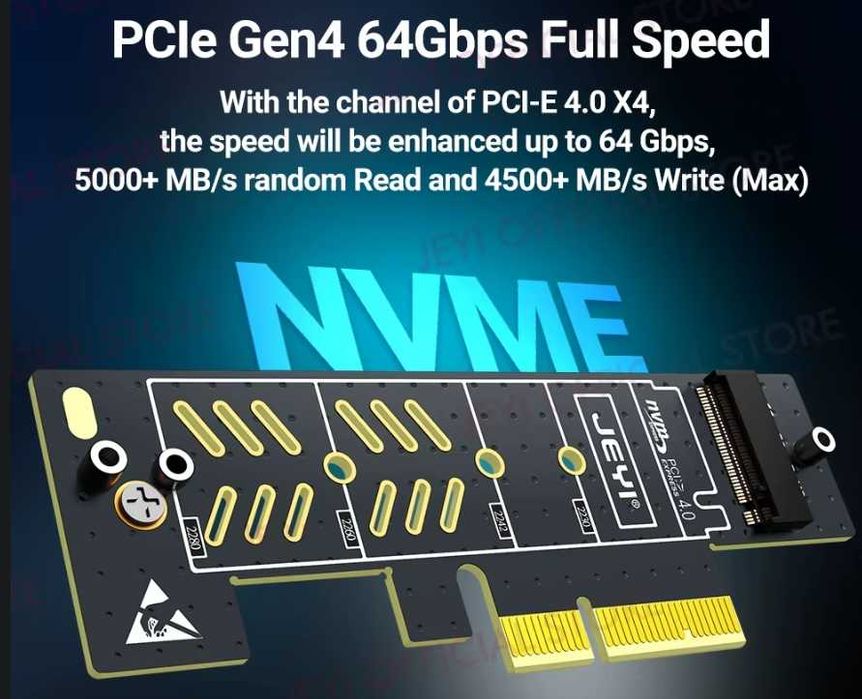 Адаптер JEYI M.2 NVME PCIe 4.0 3.0, радіатор