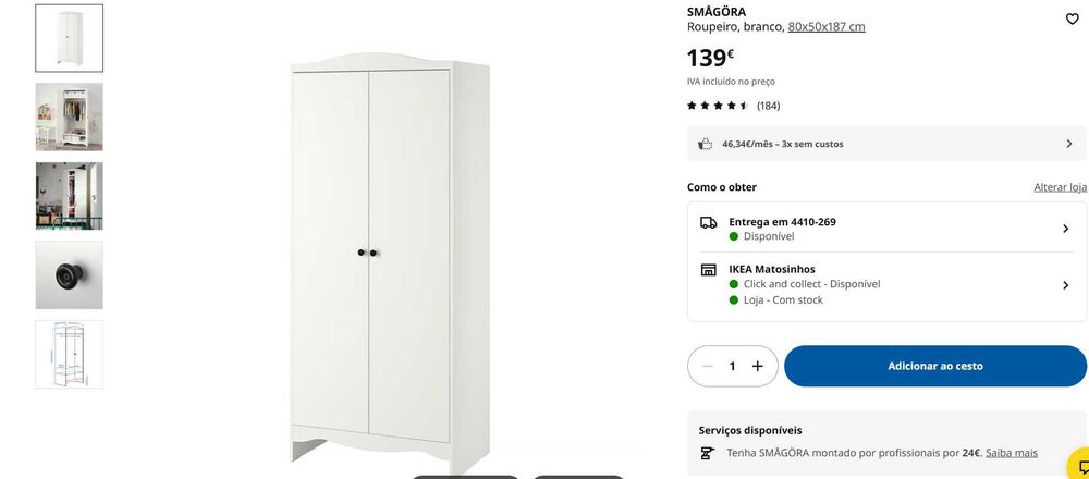 roupeiro criança ikea smagora novo
