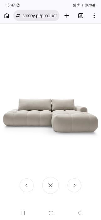 Nowy narożnik L lewostronny z funkcją spania, kanapa sofa tylko rozpakowany
