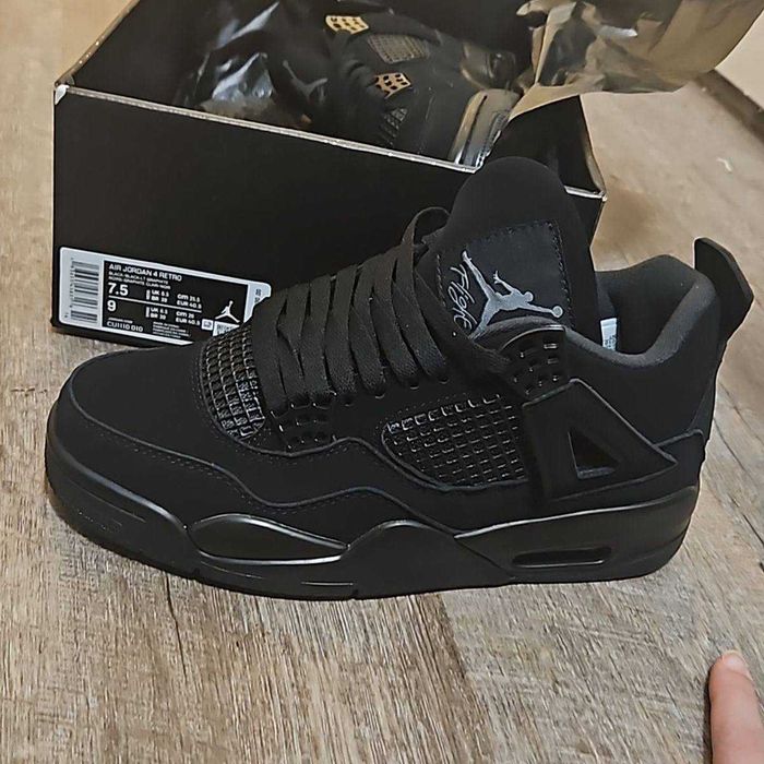 Кросівки Nike Air Jordan Retro 4 Black Canvas DH . Найк Джордан. Термо