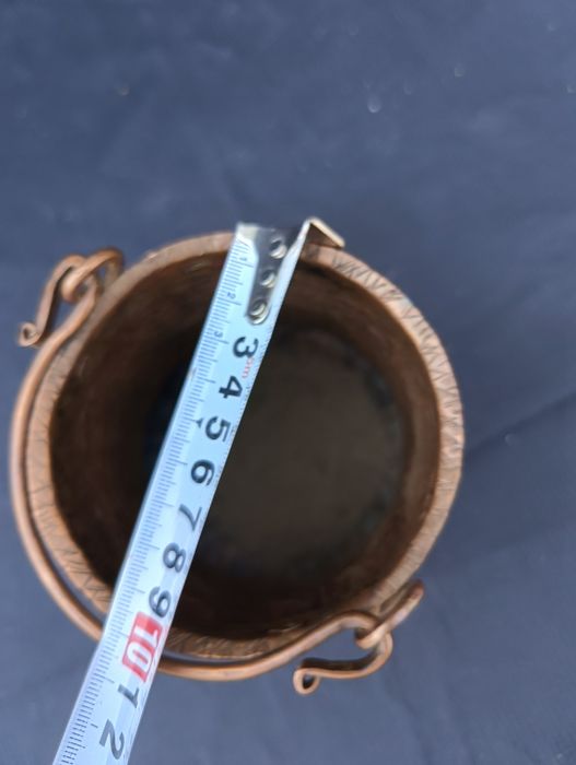 Miedziany kociołek doniczka osłonka na doniczkę