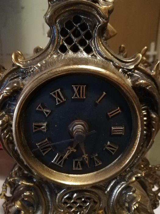 Zegar kominkowy mosiężny