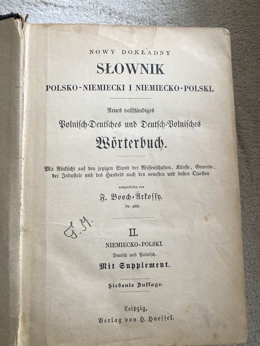 „Nowy dokładny słownik niemiecko-polski” - F. Booch-Arkossy