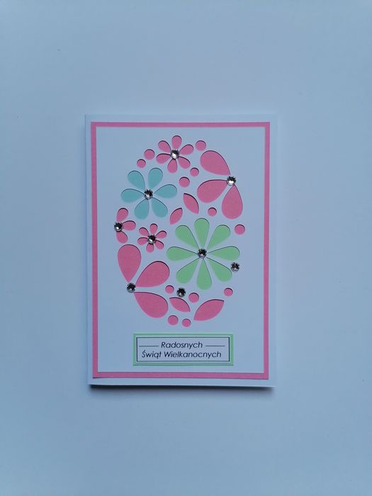 Kartka świąteczna wielkanocna ręcznie robiona Handmade