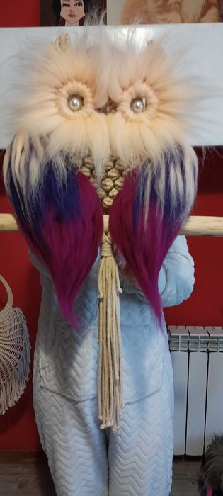 Makramy sowy anioły