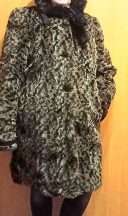 Женская шуба, "под леопарда", размер 52