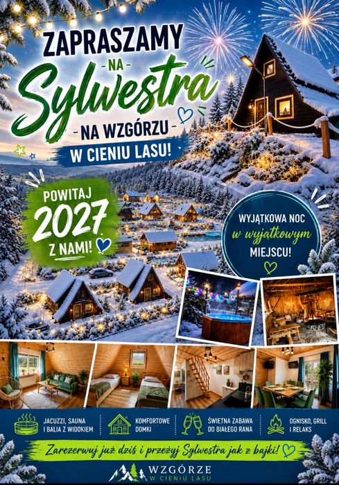 Sylwester domki na wyłączność góry beskidy noclegi plac zabaw jacuzzi balia sauna altana ognisko limanowa nowy sącz skiełek  agroturystyka zwierzęta