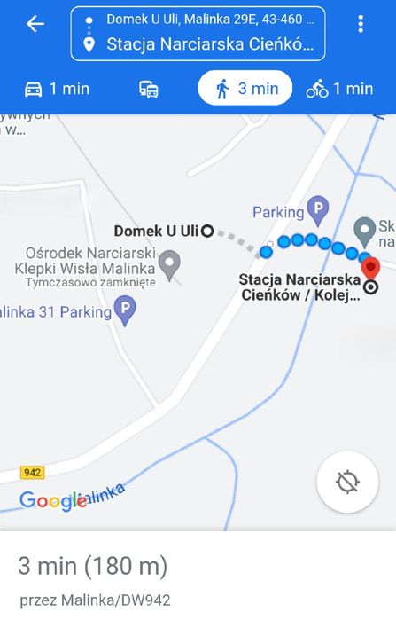 Domek  z balią przy stoku narciarskim Wisła