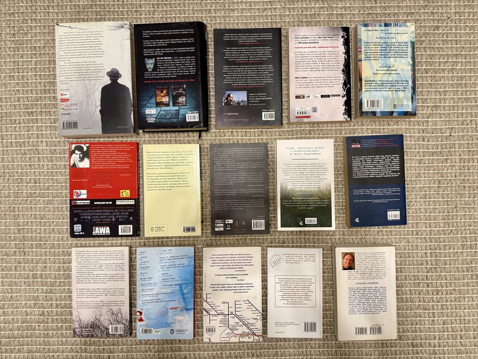 Zestaw 15 książek – Literatura współczesna, Kryminały, Thrillery