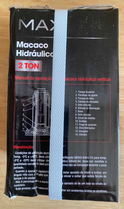 Macaco hidráulico de duas toneladas da marca MAX (Preço reduzido!)