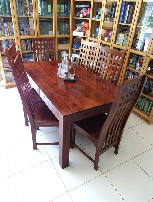 Piękny, orientalny komplet do jadani: stół 160x90 + 6 krzeseł