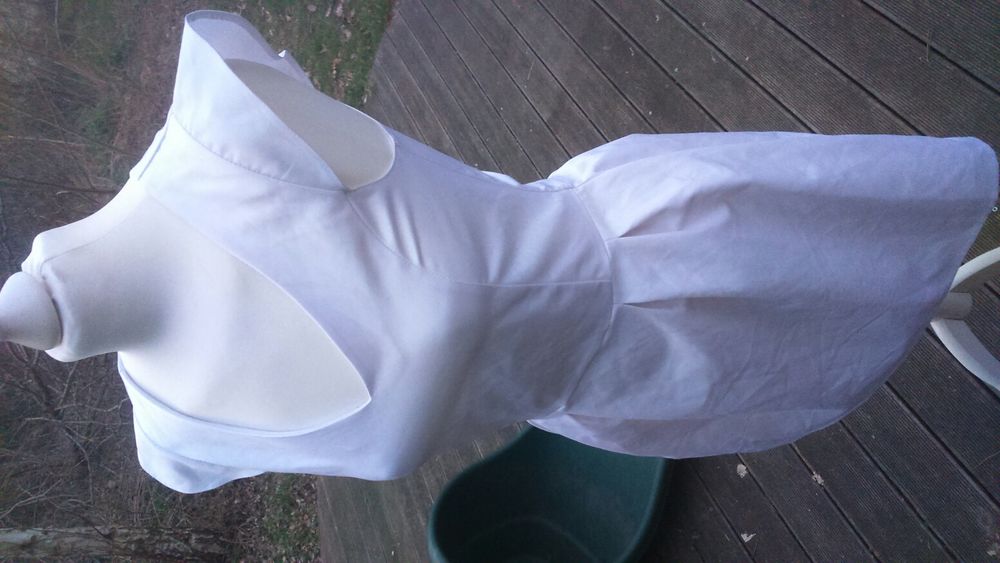 Nowa krótka sukienka biała koktajlowa wesele S M szyta na miarę