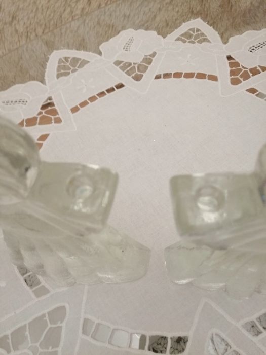 Szklane aniołki, świeczniki