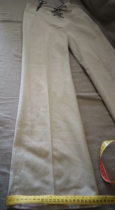 Calça tecido bege, 36