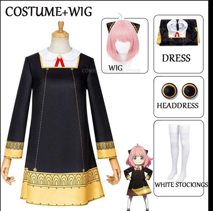 Roupa Anya cosplay anime menina