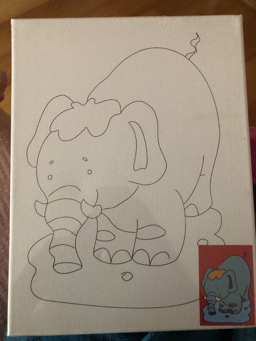 Moldura/Tela para pintar elefante