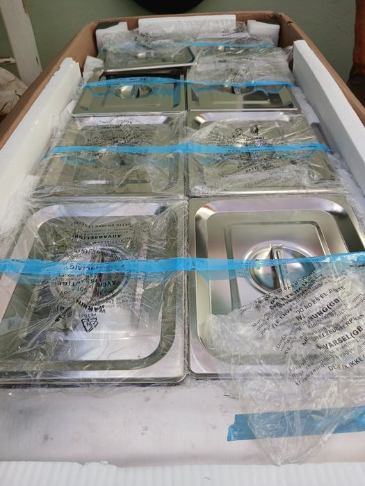 Aquecedor comercial de alimentos em inox, com 8 cubass