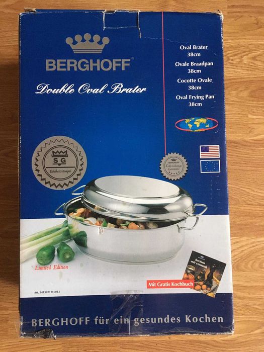 Гусятница-жаровня с крышкой-сковордой Berghoff Double Oval Brater