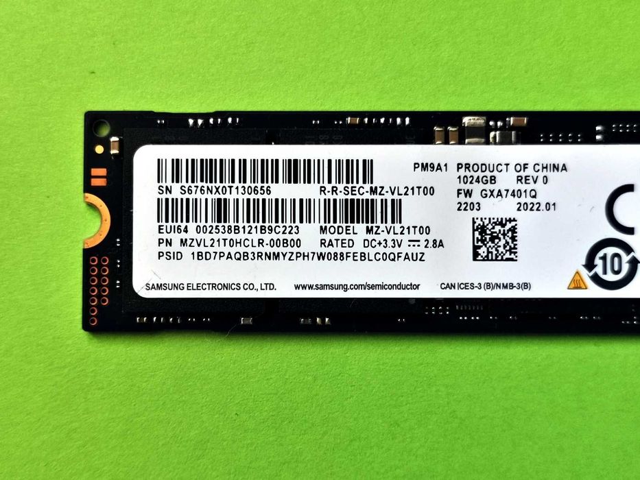 SSD M2 PCie 1TB Samsung Pm9A1