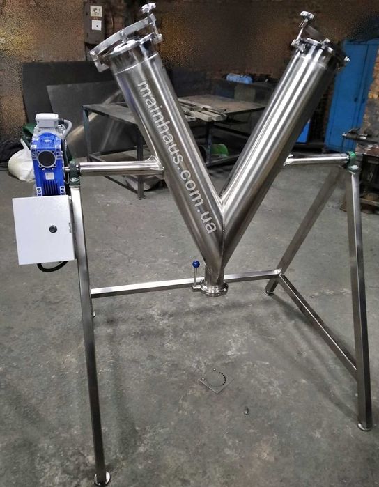 змішувач корму для тварин 50л. біконусний V-подібний гравітаційний 304