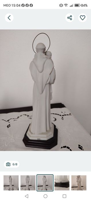 Santo António em Porcelana Fina com Pedraria.