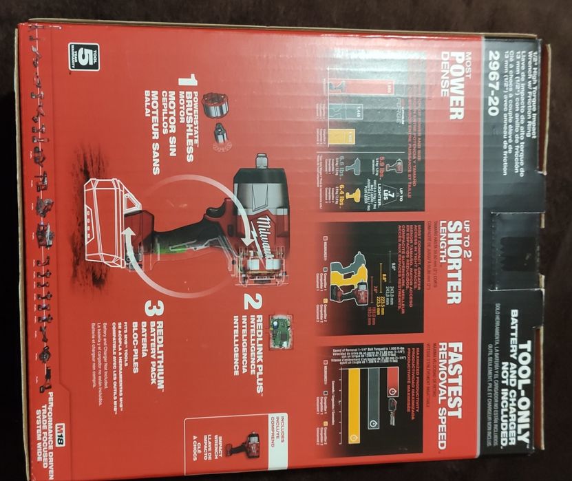 Акумуляторний гайковерт 1/2 Milwaukee 2967-20 (FHIW2F12-0) M18 FUEL