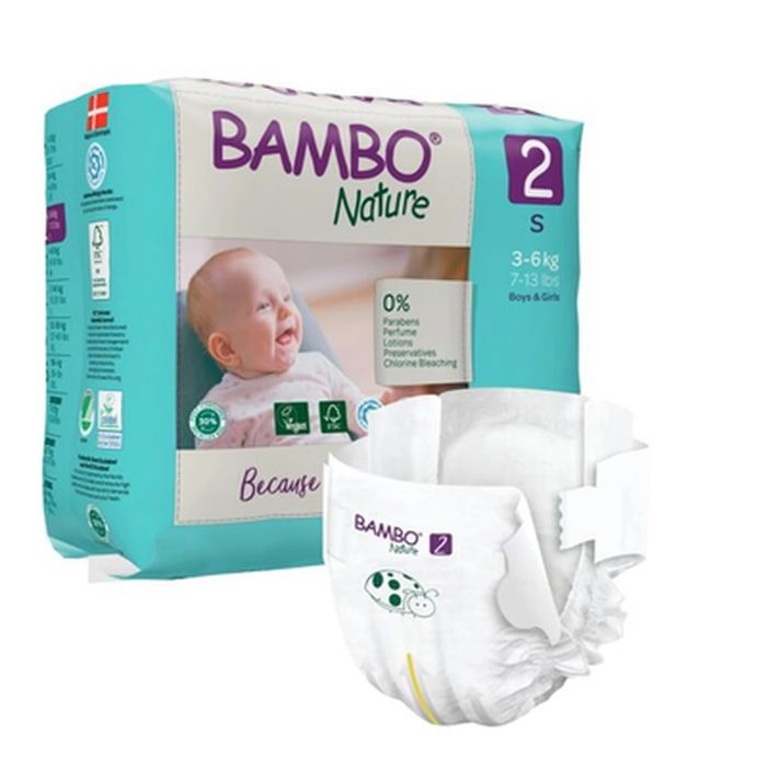 Fraldas Ecológicas Bambo Tamanho 1 (4 un.) e Tamanho 2 (2 un.)  Embalagens Novas / Seladas