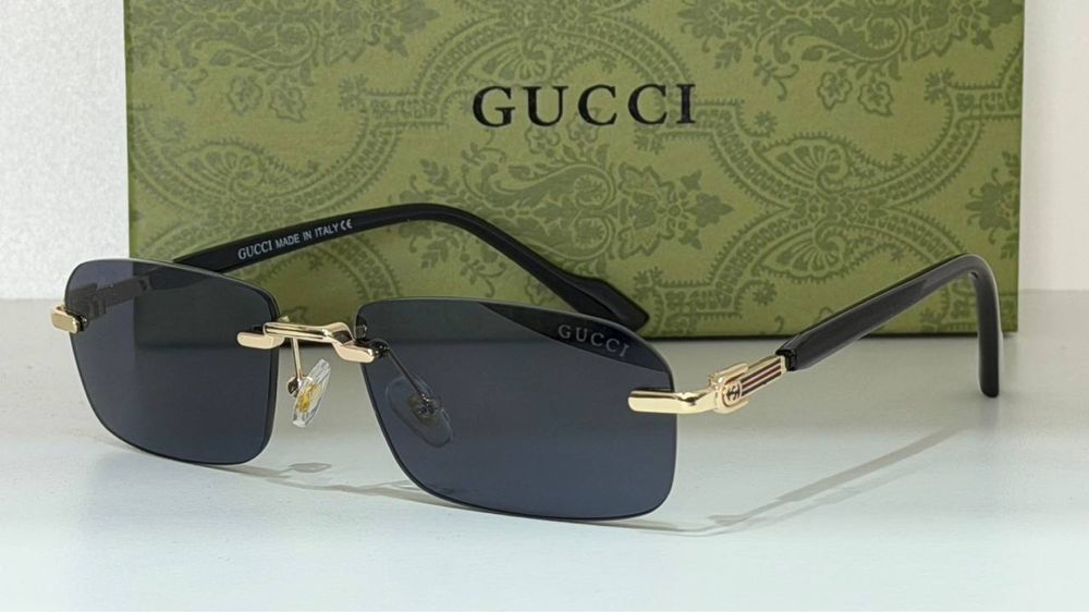 Окуляри унісекс чоловічі жіночі гуччі gucci прямокутні чорні коричневі блакитні зелені сонцезахисні
