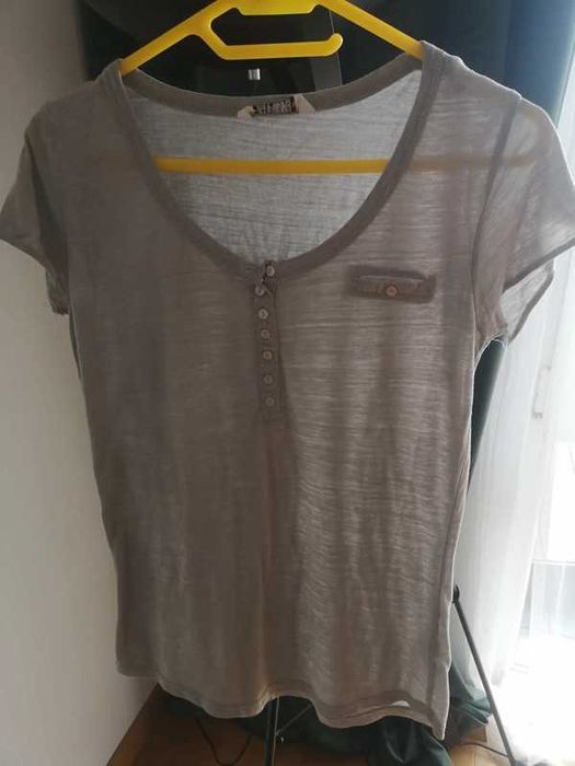 Pull and Bear szary t-shirt r. S