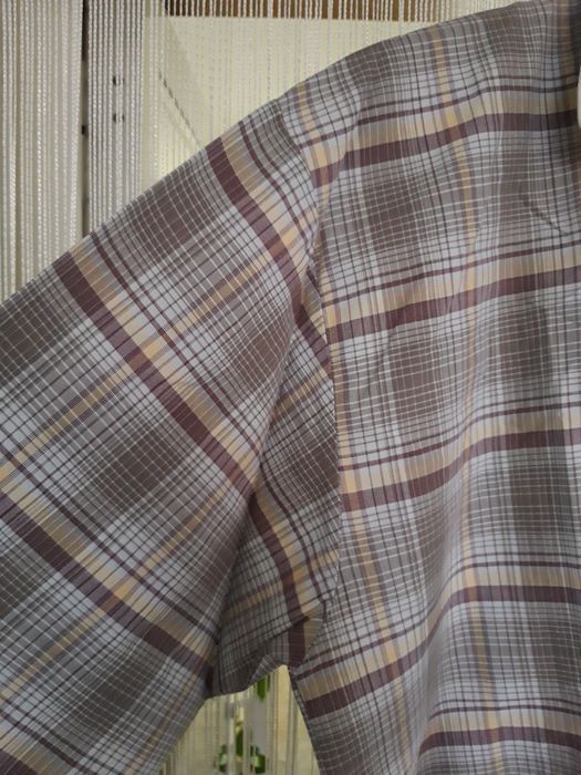 Pijama de Verão, com padrão xadrez, de tons verde água (S/M)