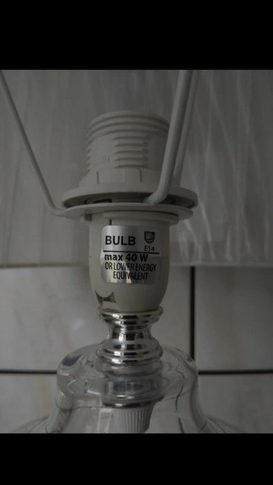 szklana lampa lampka nocna glamour