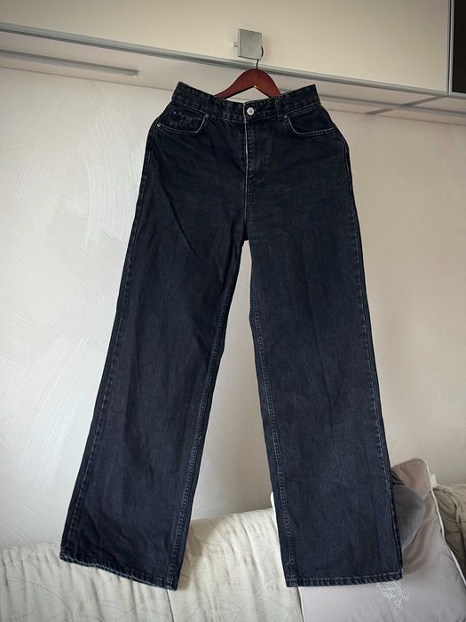 Чорні плотні джинси розмір 38/m палаццо труби