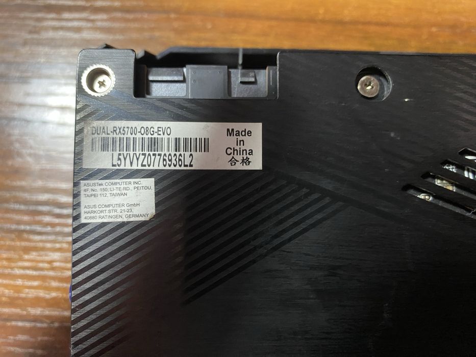 Видеокарта ASUS DUAL RX 5700 8GB EVO OC | Идеальное состояние | Пломба